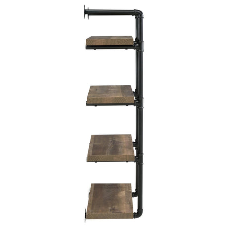 Elmcrest 24-inch Wall Shelf Black/Rustic Oak by Coaster at Eve Furniture