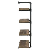 Elmcrest 24-inch Wall Shelf Black/Rustic Oak by Coaster at Eve Furniture