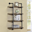 Elmcrest 24-inch Wall Shelf Black/Rustic Oak by Coaster at Eve Furniture