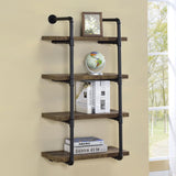 Elmcrest 24-inch Wall Shelf Black/Rustic Oak by Coaster at Eve Furniture