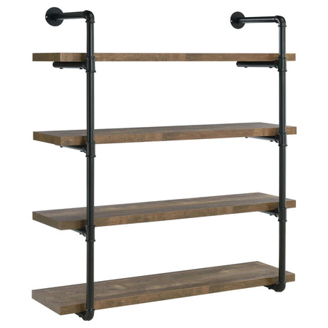 Elmcrest 40-inch Wall Shelf Black/Rustic Oak