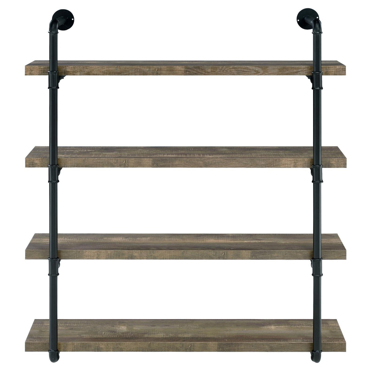 Elmcrest 40-inch Wall Shelf Black/Rustic Oak