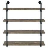 Elmcrest 40-inch Wall Shelf Black/Rustic Oak