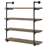 Elmcrest 40-inch Wall Shelf Black/Rustic Oak