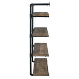 Elmcrest 40-inch Wall Shelf Black/Rustic Oak