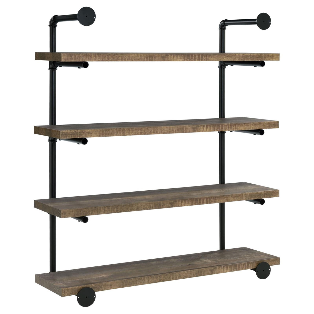 Elmcrest 40-inch Wall Shelf Black/Rustic Oak