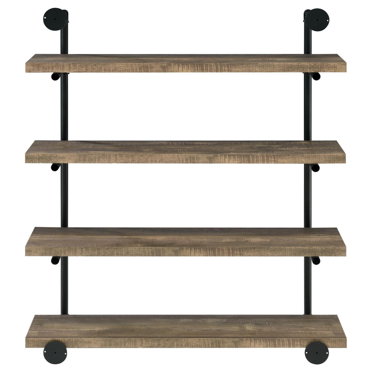 Elmcrest 40-inch Wall Shelf Black/Rustic Oak