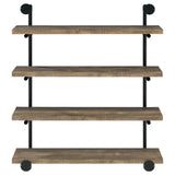 Elmcrest 40-inch Wall Shelf Black/Rustic Oak