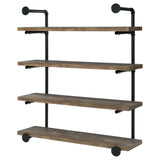 Elmcrest 40-inch Wall Shelf Black/Rustic Oak