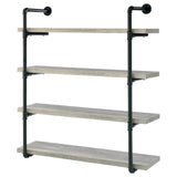 Elmcrest 40-inch Wall Shelf Black/Gray Driftwood by Coaster at Eve Furniture