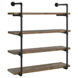 Elmcrest 40-inch Wall Shelf Black/Rustic Oak by Coaster at Eve Furniture