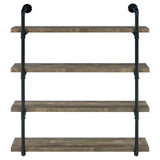 Elmcrest 40-inch Wall Shelf Black/Rustic Oak by Coaster at Eve Furniture