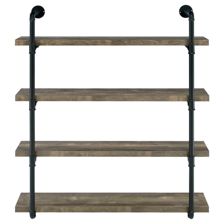 Elmcrest 40-inch Wall Shelf Black/Rustic Oak by Coaster at Eve Furniture