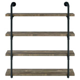 Elmcrest 40-inch Wall Shelf Black/Rustic Oak by Coaster at Eve Furniture