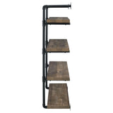 Elmcrest 40-inch Wall Shelf Black/Rustic Oak by Coaster at Eve Furniture