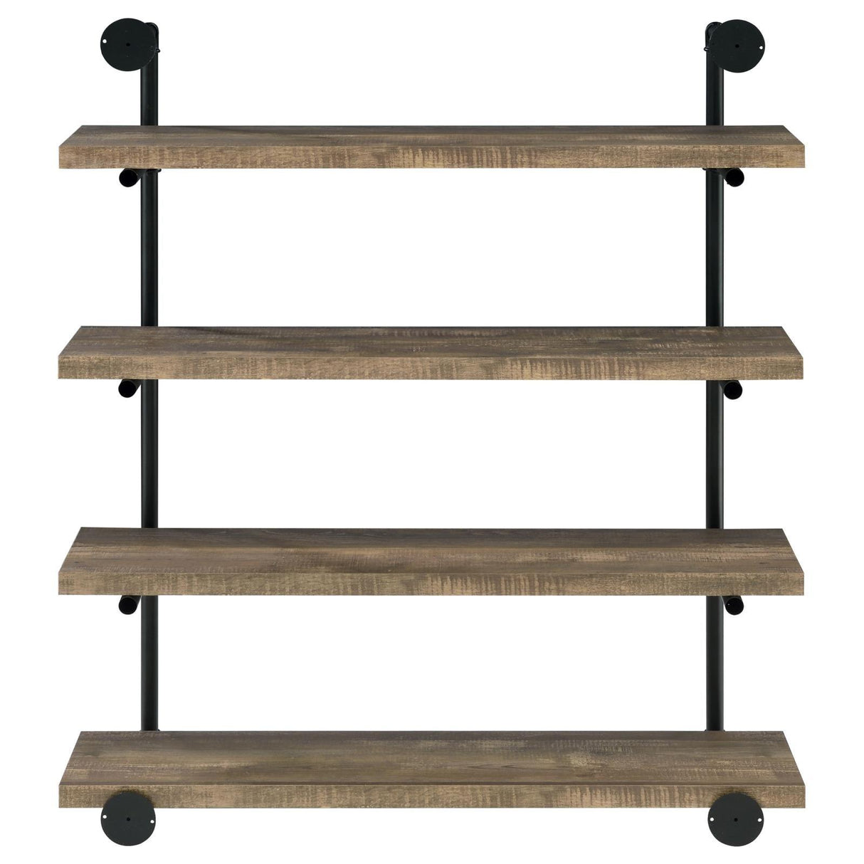 Elmcrest 40-inch Wall Shelf Black/Rustic Oak by Coaster at Eve Furniture