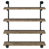 Elmcrest 40-inch Wall Shelf Black/Rustic Oak by Coaster at Eve Furniture