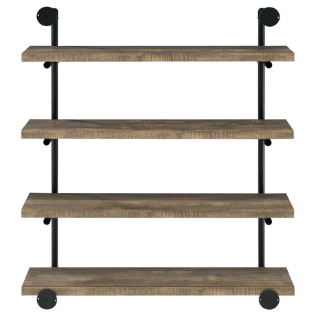 Elmcrest 40-inch Wall Shelf Black/Rustic Oak by Coaster at Eve Furniture