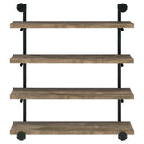 Elmcrest 40-inch Wall Shelf Black/Rustic Oak by Coaster at Eve Furniture