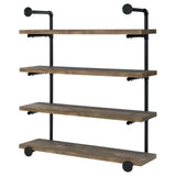 Elmcrest 40-inch Wall Shelf Black/Rustic Oak by Coaster at Eve Furniture