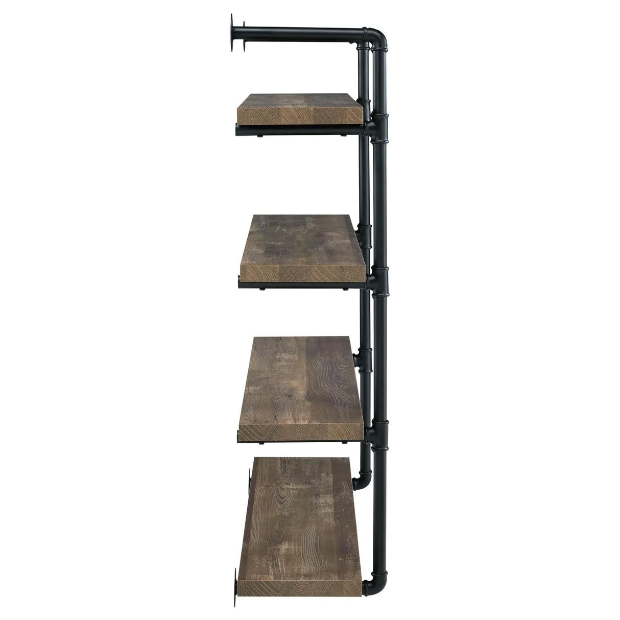 Elmcrest 40-inch Wall Shelf Black/Rustic Oak by Coaster at Eve Furniture