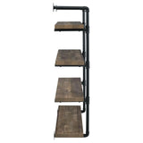 Elmcrest 40-inch Wall Shelf Black/Rustic Oak by Coaster at Eve Furniture