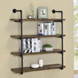 Elmcrest 40-inch Wall Shelf Black/Rustic Oak by Coaster at Eve Furniture