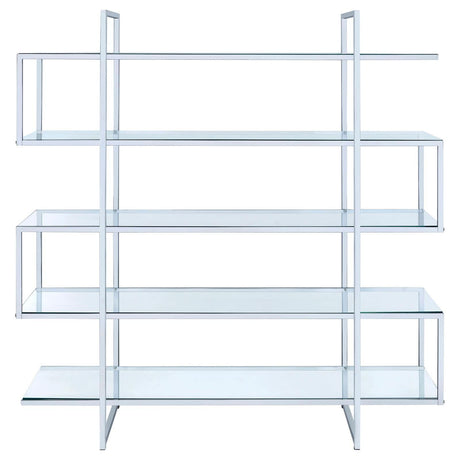 Elmer Clear/Chrome 5-Shelf Bookcase by Coaster at Eve Furniture