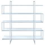 Elmer Clear/Chrome 5-Shelf Bookcase by Coaster at Eve Furniture