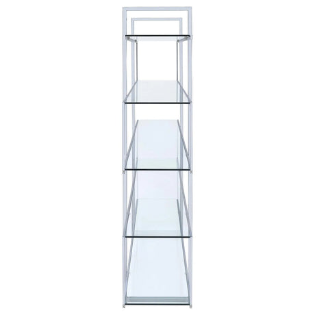Elmer Clear/Chrome 5-Shelf Bookcase by Coaster at Eve Furniture