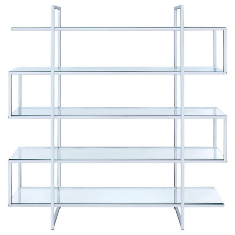 Elmer Clear/Chrome 5-Shelf Bookcase by Coaster at Eve Furniture