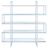 Elmer Clear/Chrome 5-Shelf Bookcase by Coaster at Eve Furniture