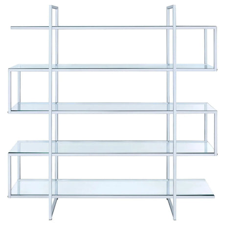 Elmer Clear/Chrome 5-Shelf Bookcase by Coaster at Eve Furniture