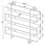 Elmer Clear/Chrome 5-Shelf Bookcase by Coaster at Eve Furniture