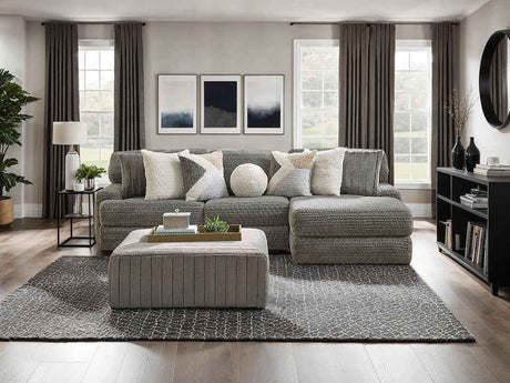 Elmhurst Charcoal Ottoman by Furniture of America at Eve Furniture