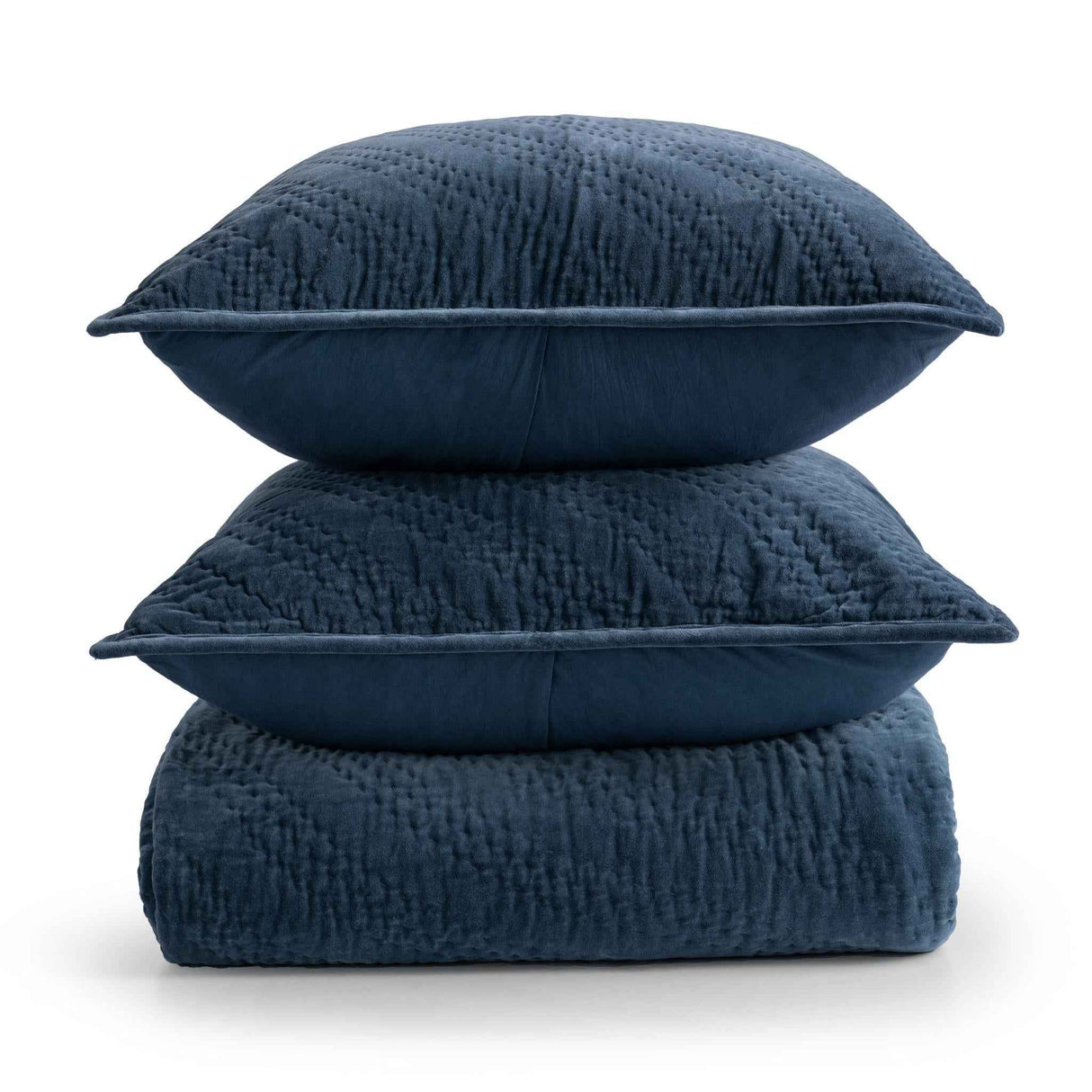Elms Crisp Blue Velvet Quilt Collection by Classic Home at Eve Furniture