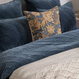 Elms Crisp Blue Velvet Quilt Collection by Classic Home at Eve Furniture