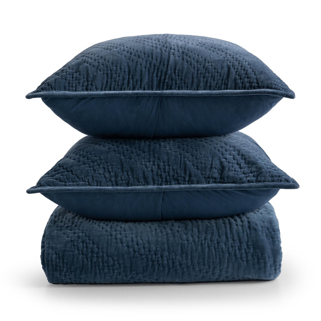 Elms Crisp Blue Velvet Quilt Collection by Classic Home at Eve Furniture