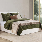 Elms Loden Green Velvet Quilt Collection by Classic Home at Eve Furniture