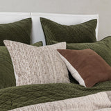 Elms Loden Green Velvet Quilt Collection by Classic Home at Eve Furniture