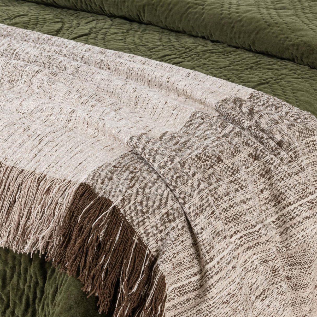 Elms Loden Green Velvet Quilt Collection by Classic Home at Eve Furniture