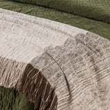 Elms Loden Green Velvet Quilt Collection by Classic Home at Eve Furniture