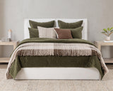Elms Loden Green Velvet Quilt Collection by Classic Home at Eve Furniture