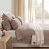 Elms Velvet Pebble Velvet Quilt Collection by Classic Home at Eve Furniture