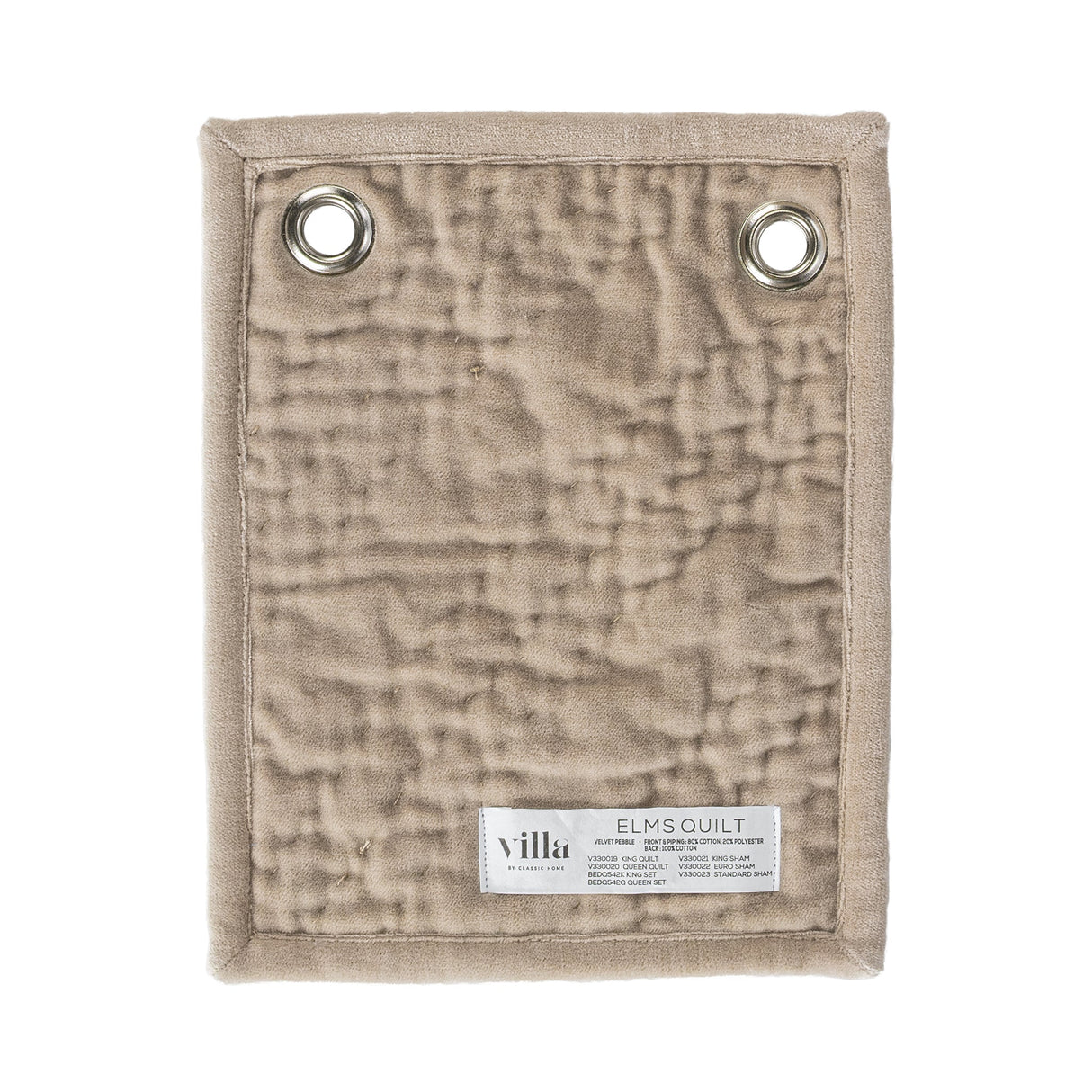 Elms Velvet Pebble Velvet Quilt Collection by Classic Home at Eve Furniture