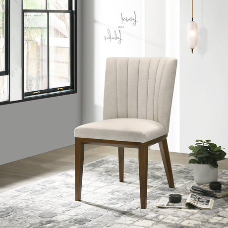 Elmwood Beige Fabric Dining Chair (Set Of 2) by Ashcroft Furniture at Eve Furniture
