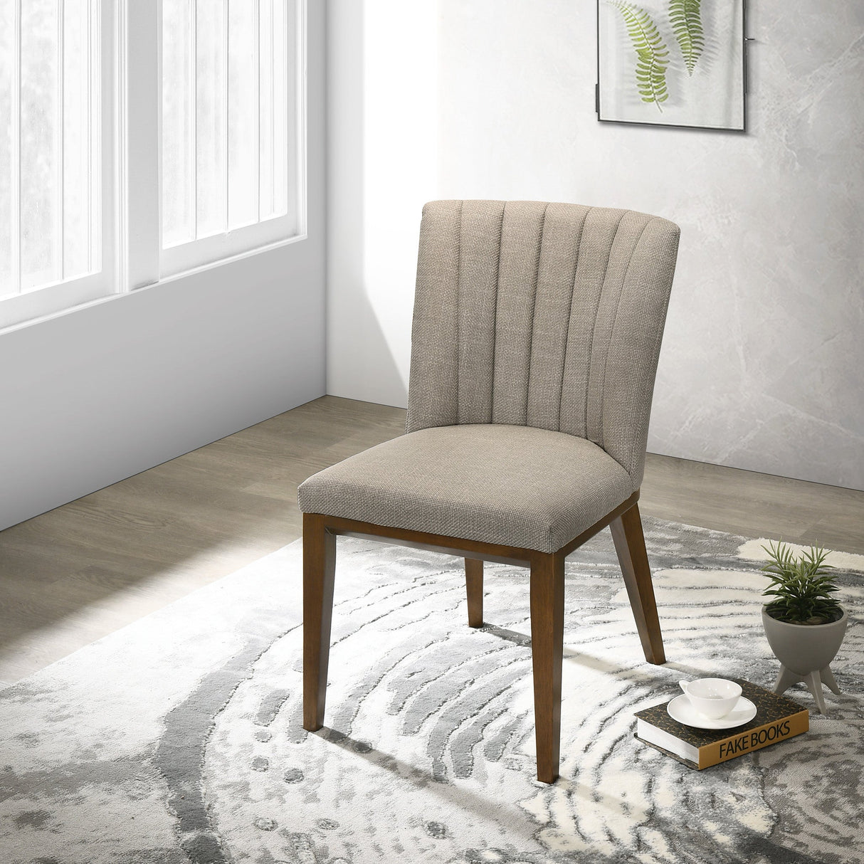 Elmwood Cream Fabric Dining Chair (Set Of 2) by Ashcroft Furniture at Eve Furniture