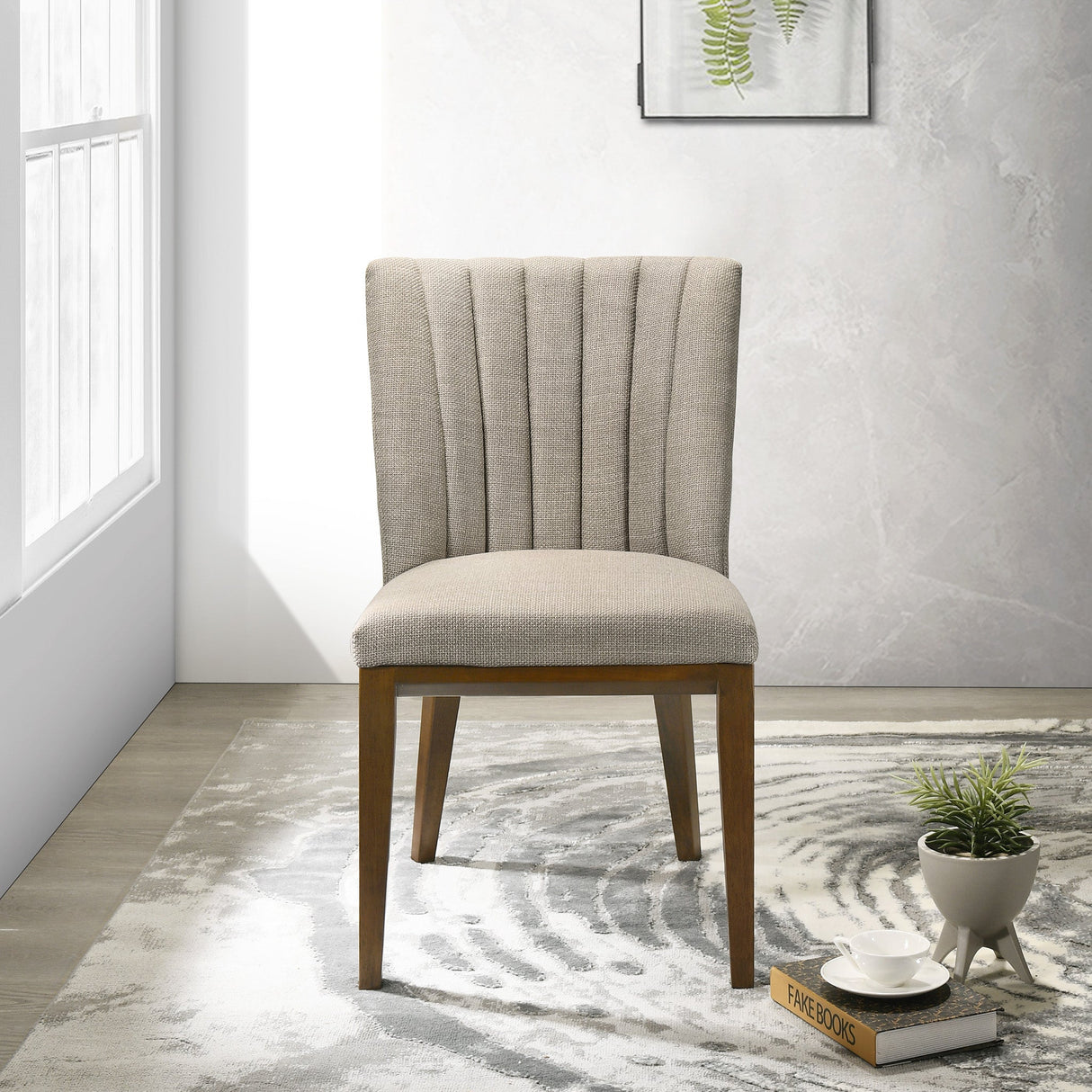 Elmwood Cream Fabric Dining Chair (Set Of 2) by Ashcroft Imports at Eve Furniture