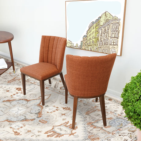 Elmwood Orange Fabric Dining Chair (Set Of 2) by Ashcroft Imports at Eve Furniture