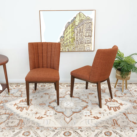 Elmwood Orange Fabric Dining Chair (Set Of 2) by Ashcroft Imports at Eve Furniture